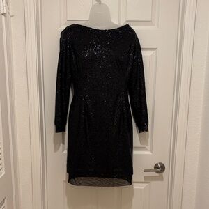 Glamorous Black Sequin Long Sleeve Dress